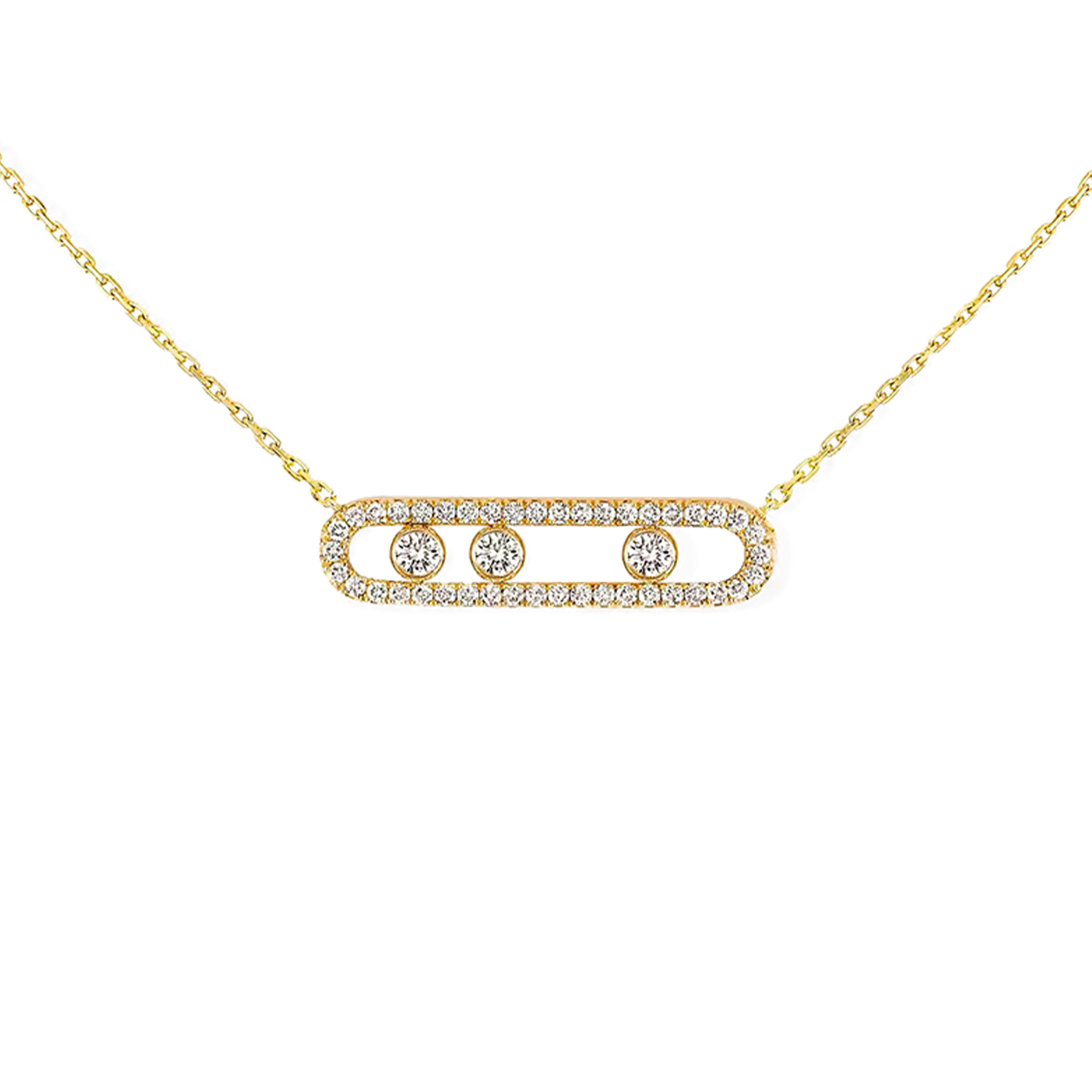 MESSIKA PARIS MOVE PAVÉ YELLOW GOLD DIAMOND NECKLACE 